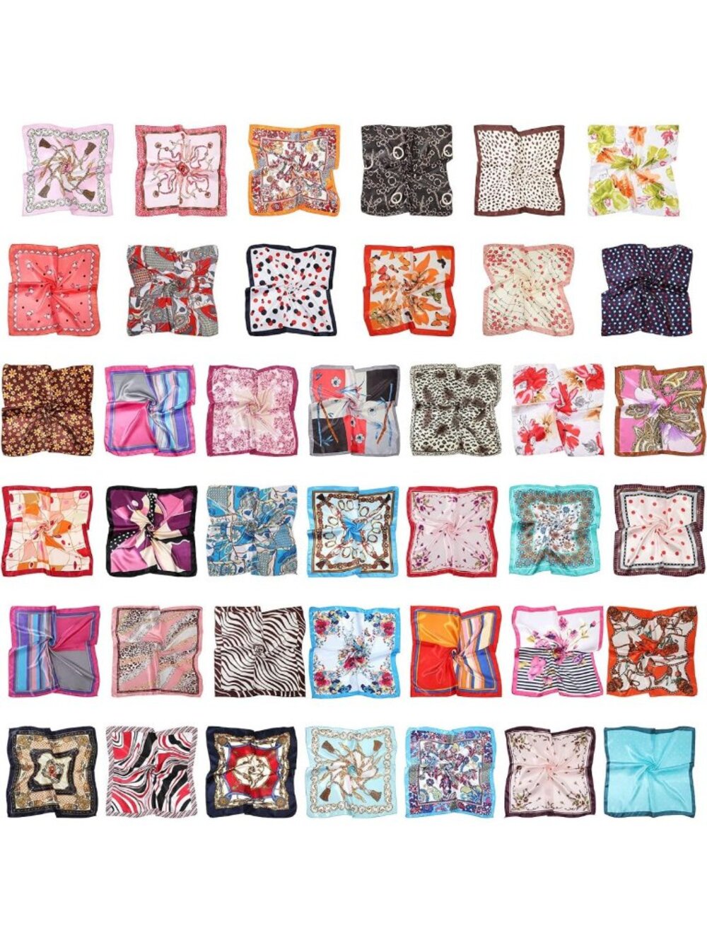 40-Piece Women's Silk Scarf Set - Stylish, Versatile Accessories for Any Outfit